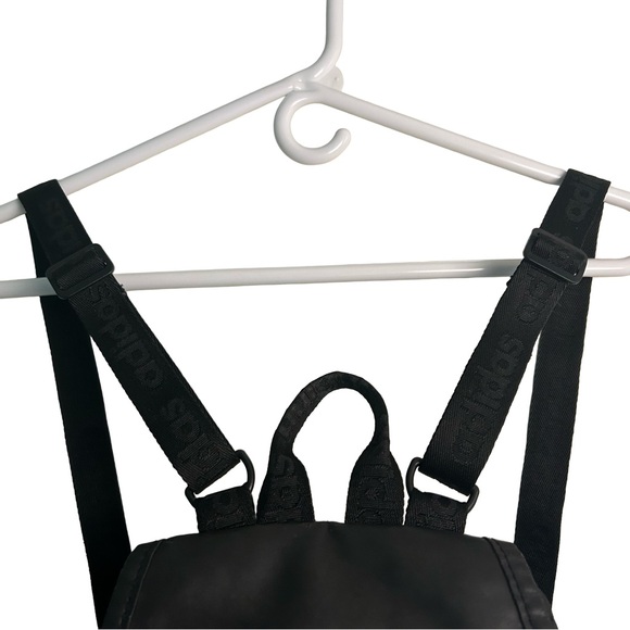 Vintage Adidas Classic Black Backpack Three Stripe Lite - Picture 3 of 8